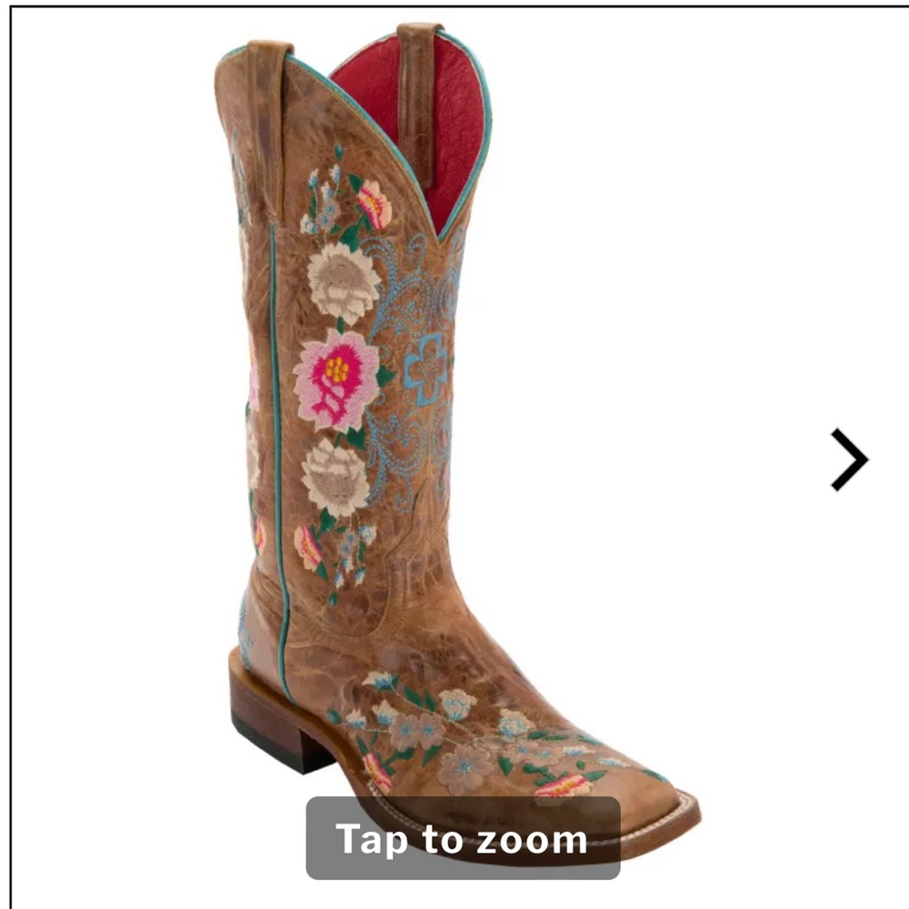 Macie bean rose garden square toe boots size 8